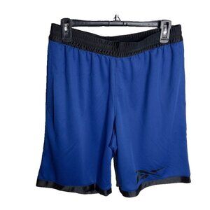 Reebok Men's Regular-Fit Logo-Print Mesh Basketball Shorts Size L Blue/Black